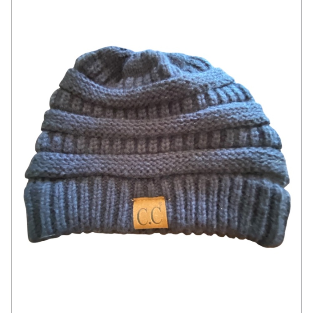 C.C Deep Blue Knit Beanie hat